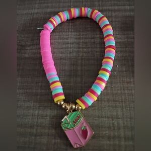 Multicolor Beaded Bracelet with Pendant